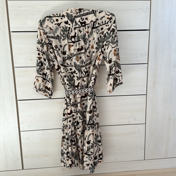 Saloni Tyra jungle print silk shirt dress US size 0 - Picture 5 of 11